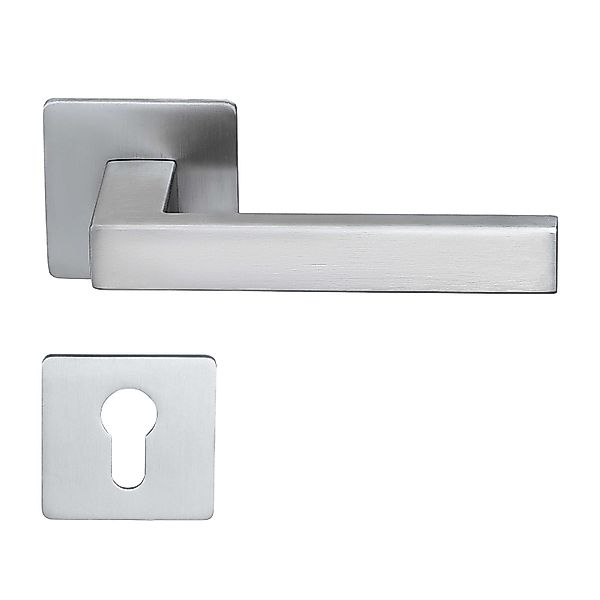MeinTürgriff Drückergarnitur Edelstahl Matt Trento Flachrosette Eckig Türgr günstig online kaufen