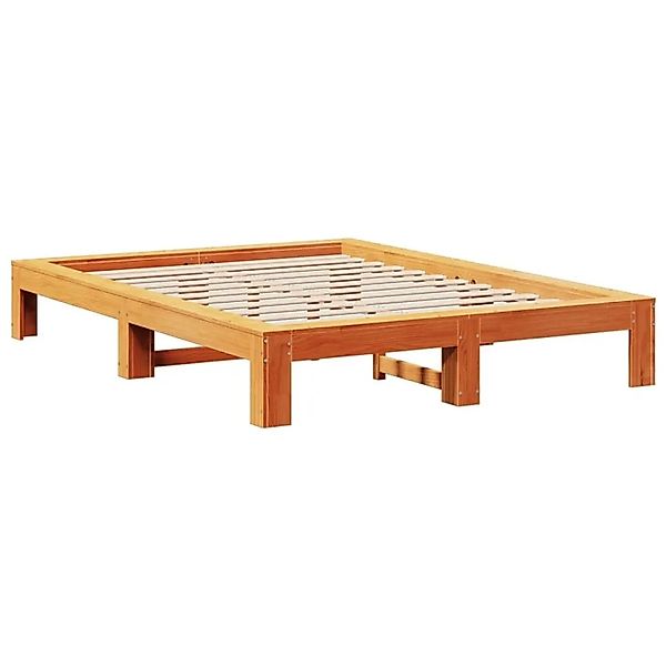 vidaXL Massivholzbett ohne Matratze Wachsbraun 160x200 Kiefernholz 3308734 günstig online kaufen