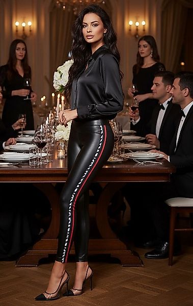 Bas Bleu Shapingleggings modernen Stil mit Wetlook günstig online kaufen