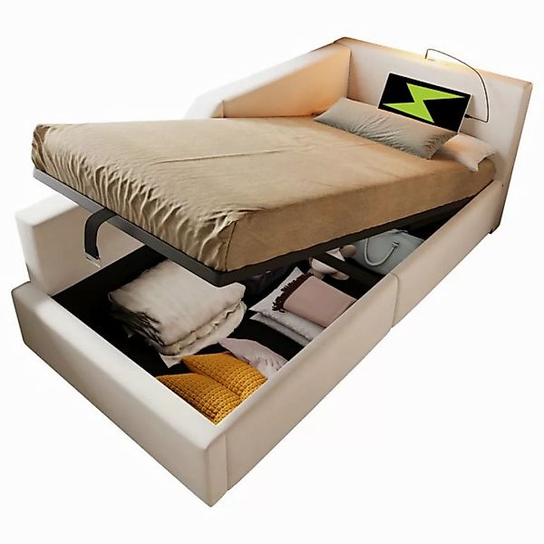 TavilaEcon Boxspringbett mit Leselichtfunktion und USB Ladefunktion (90×190 günstig online kaufen