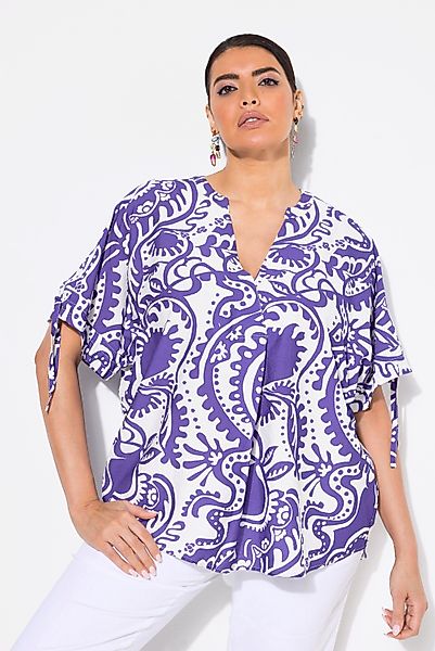 Ulla Popken Tunika Bluse Paisley V-Ausschnitt günstig online kaufen
