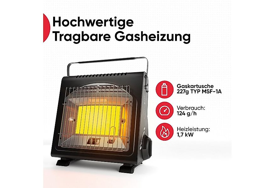 EVOCAMP Heizgerät mit Piezozündung tragbar, 1,7 kW, für Camping ohne Strom, günstig online kaufen