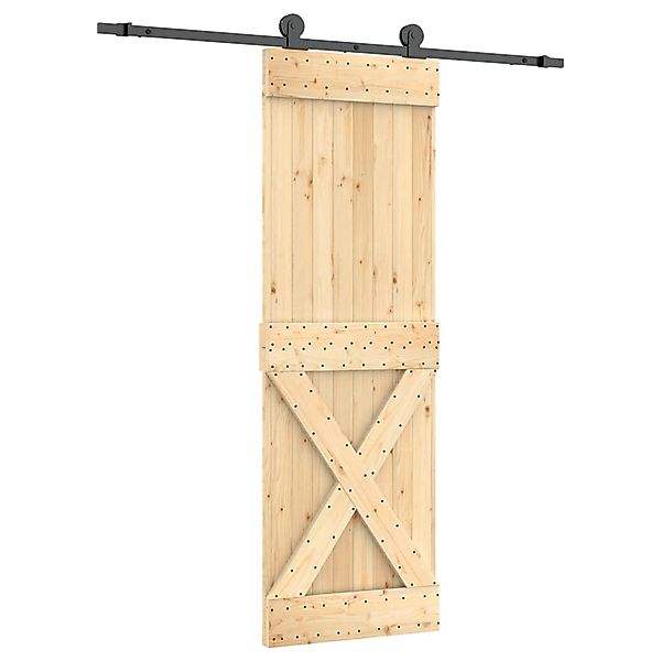 vidaXL Schiebetür mit Beschlag 70x210 cm Massivholz Kiefer 3203054 günstig online kaufen