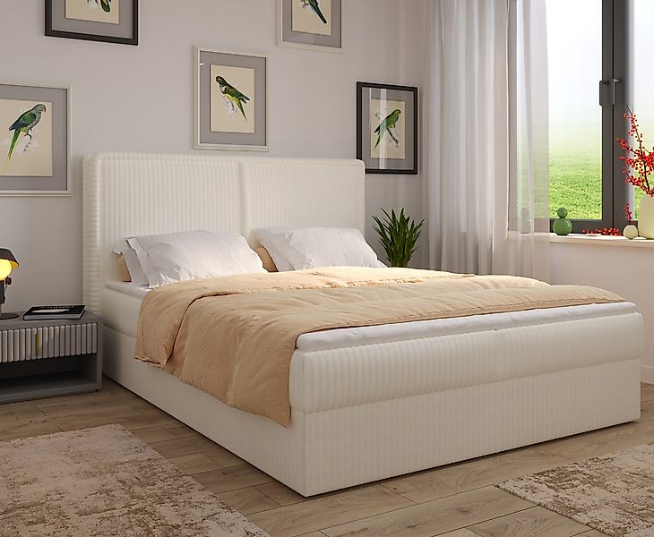 MOEBLO Boxspringbett Bett 04 (Bonell, Topper, Doppelbett gepolstertes Kopft günstig online kaufen