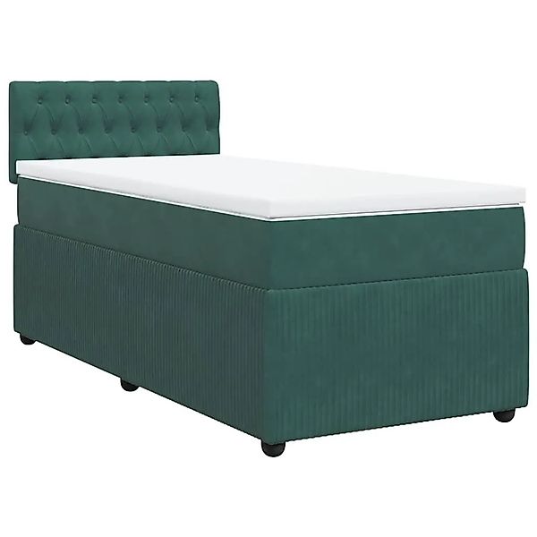 vidaXL Boxspringbett mit Matratze Dunkelgrün 100x200 cm Samt 3287671 günstig online kaufen