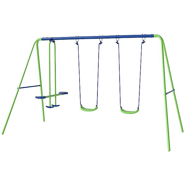 Outsunny Schaukelgestell Kinderschaukel mit Wippe Outdoor Schaukelgerüst günstig online kaufen
