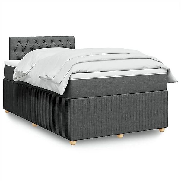 vidaXL Bettgestell Boxspringbett mit Matratze Dunkelgrau 120x200 cm Stoff B günstig online kaufen