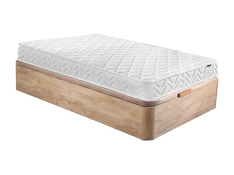 Set aus Bettgestell mit Bettkasten + Matratze - 90 x 190 cm - Memory Schaum günstig online kaufen