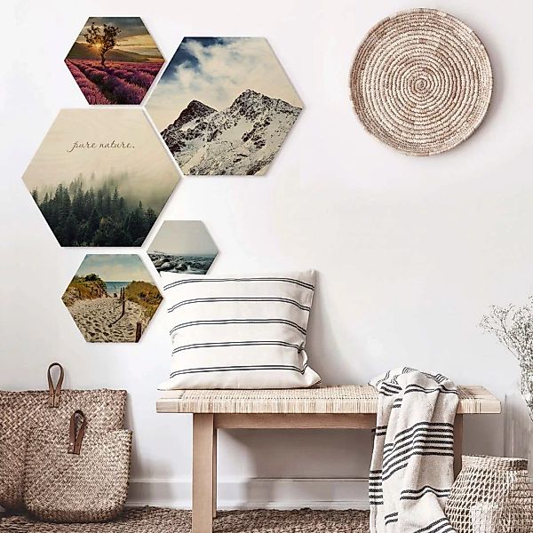 Wall-Art Mehrteilige Bilder "Natur Collage Landschaft Bilder", (Set, 5 St., günstig online kaufen