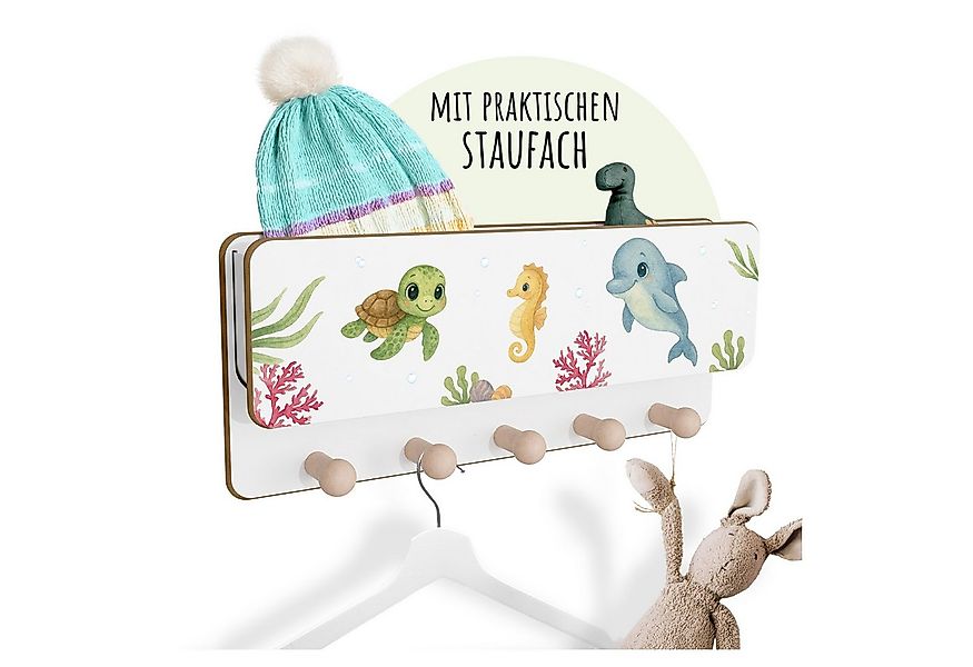 Holzura Kinderregal Kindergarderobe aus Holz mit Ablage und magnethaftendem günstig online kaufen