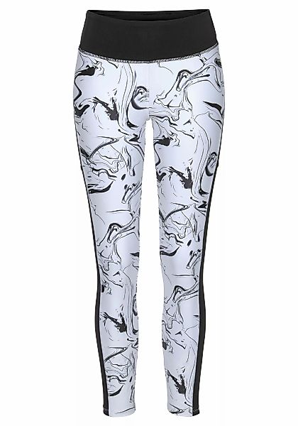 LASCANA ACTIVE Leggings "White Marble", im Marmor-Muster mit Seitenstreifen günstig online kaufen