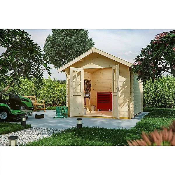 Skan Holz Holz-Gartenhaus Palma 1 Natur 250 cm x 200 cm günstig online kaufen