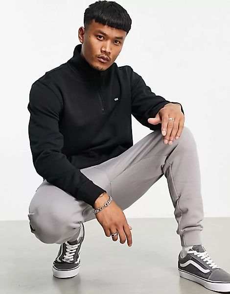 Vans – Versa Standard – Sweatshirt in Schwarz mit kurzem Reißverschluss günstig online kaufen