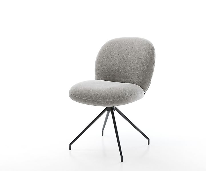 Esszimmerstuhl Nube-Flex Strukturstoff Soft Grau Kreuzgestell konisch Schwa günstig online kaufen