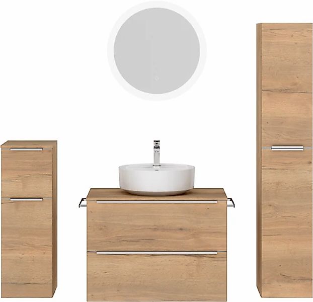 nobilia® Badmöbel-Set »Alvene« vormontiert, mit Soft-Close, 4 Stk. tlg. günstig online kaufen