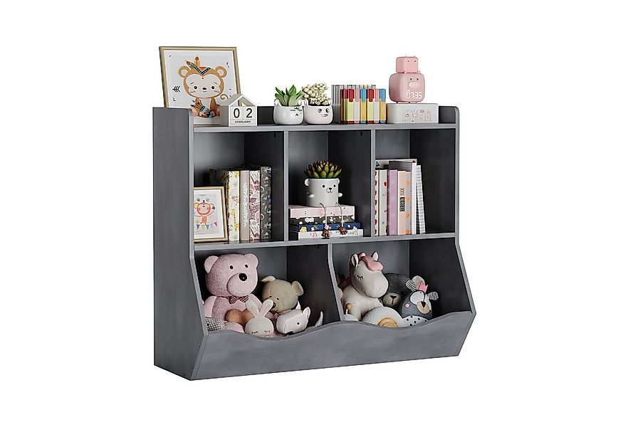 GarveeMore Kinderregal Spielzeugregal Kinderregal mit 5 Fächern Bücherregal günstig online kaufen