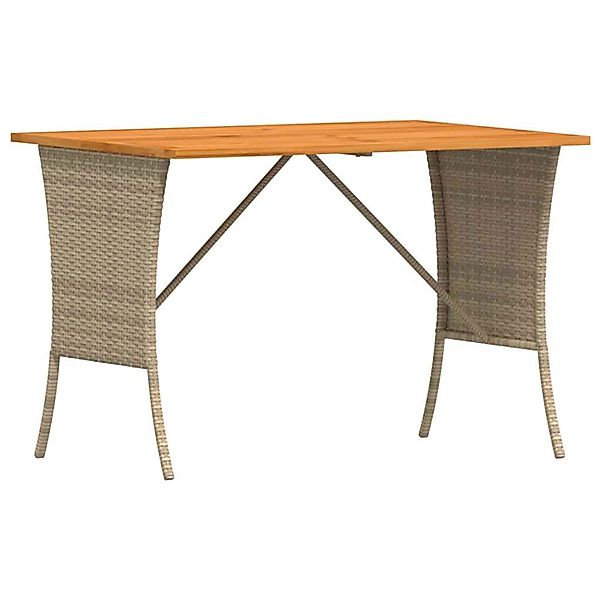 vidaXL Gartentisch mit Akazienholzplatte Beige 105x75x72cm Poly Rattan 4104 günstig online kaufen