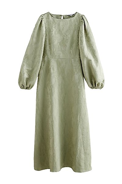 Next Maxikleid Jacquard-Maxikleid mit langen Puffärmeln günstig online kaufen