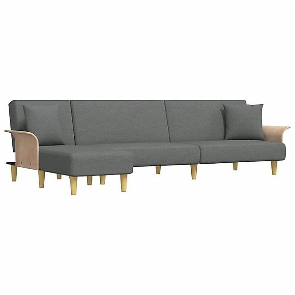 vidaXL Sofa Schlafsofa in L-Form Dunkelgrau 279x140x70 cm Stoff Schlafcouch günstig online kaufen