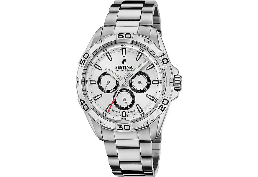Festina Quarzuhr Herrenuhr F20623/1 – Weißes Zifferblatt, Edelstahlarmband, günstig online kaufen