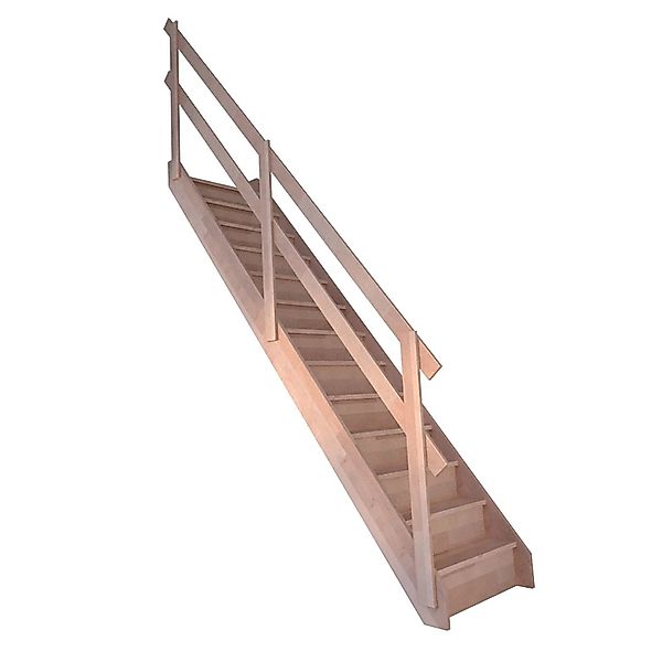 StarWood Treppe Rhodos Buche Gerade Setzstufen Holzgeländer FSC® günstig online kaufen