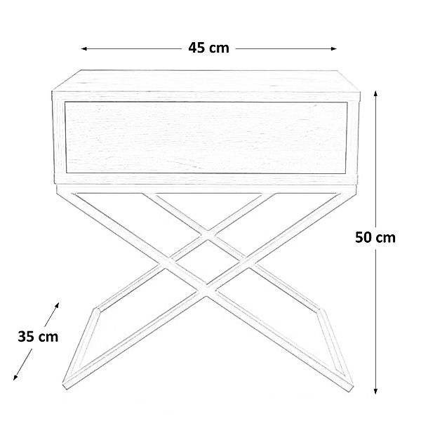 Beautysofa Nachttisch Max (inkl. Schublade, x-förmigen günstig online kaufen