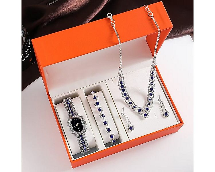 ibettertec Quarzuhr Edles Schmuck-Set für Damen: Armbanduhr, Kette, Ohrring günstig online kaufen