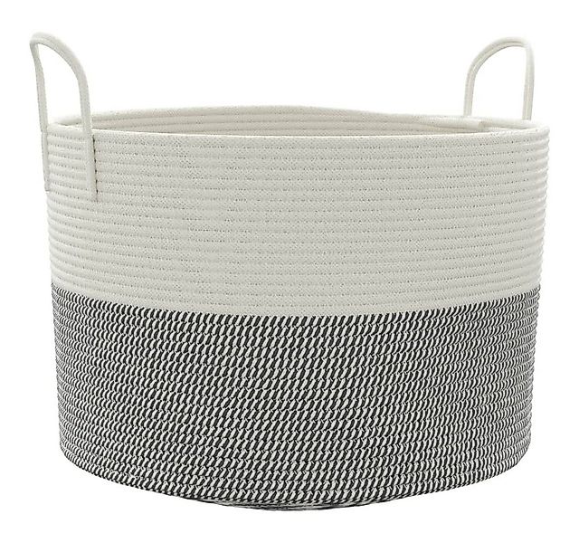 vidaXL Dekokorb 51 x 33 cm Aufbewahrungskorb Grau und Weiß Ø51x33 cm Baumwo günstig online kaufen