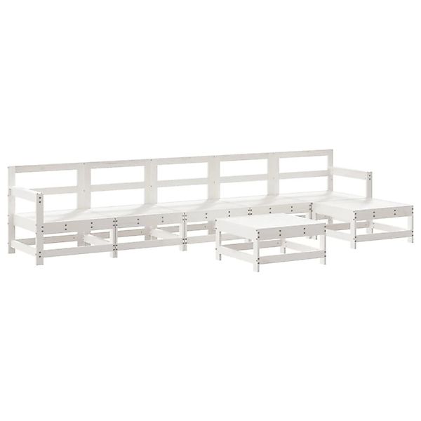 vidaXL 7-Tlg Garten-Lounge-Set Weiß Massivholz Kiefer 3186425 günstig online kaufen