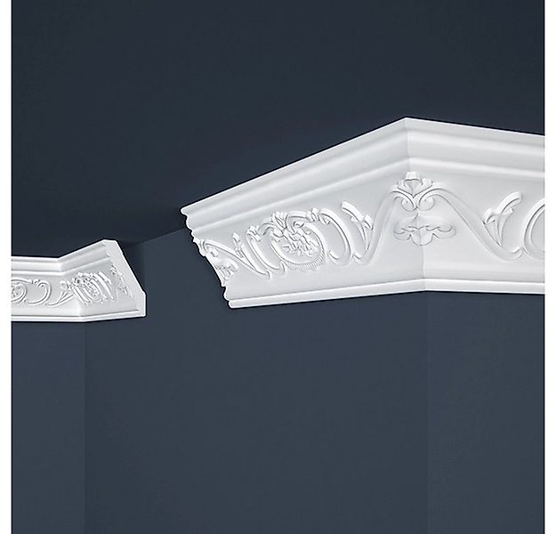 PROVISTON Stuckleiste Polystyrol, 53 x 88 x 2000 mm, Weiß, Deckenleiste, Kl günstig online kaufen