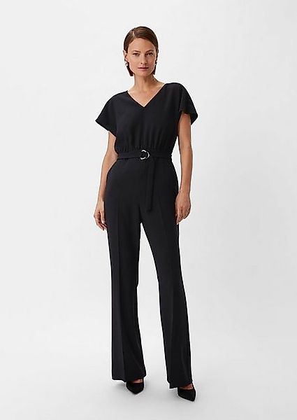 Comma Overall Crêpe-Overall mit Flared Leg Raffung günstig online kaufen