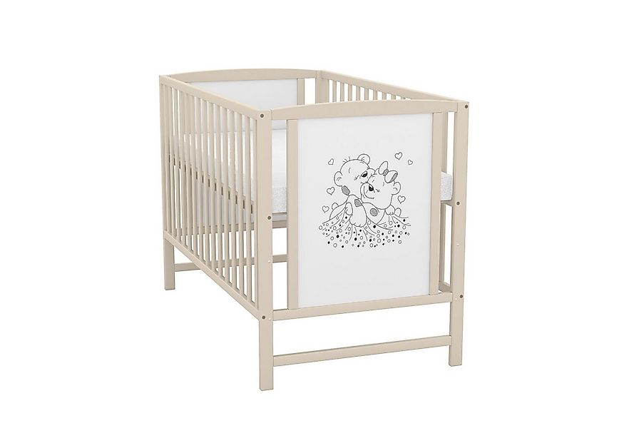Baby-Delux Babybett Mia mit Matratze, Kinderbett 60x120 cm Taupe höhenverst günstig online kaufen