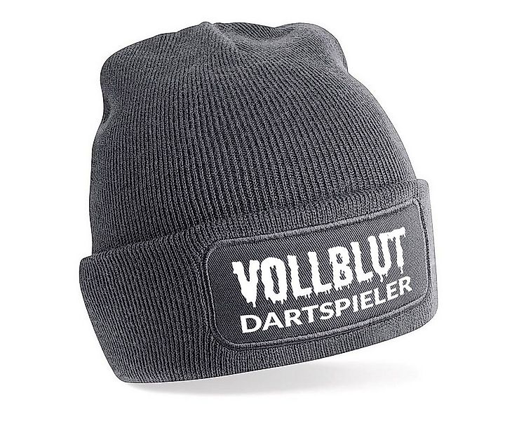 Herzbotschaft Beanie Strickmütze Beanie mit Spruch VOLLBLUT DARTSPIELER (Mü günstig online kaufen