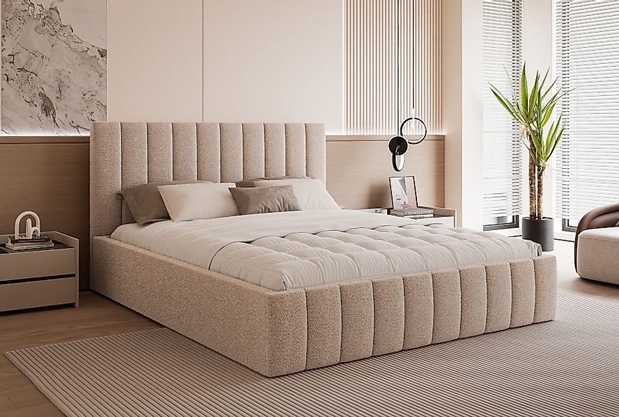 Goldstoff Polsterbett Elegantes Bett mit hohem günstig online kaufen