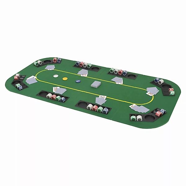 8-spieler Poker Tischauflage Faltbar 4-fach Rechteckig Grün günstig online kaufen