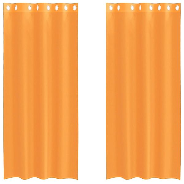 vidaXL Voile Vorhänge mit Ösen 2 Stk Orange 140x245 cm 4102092 günstig online kaufen