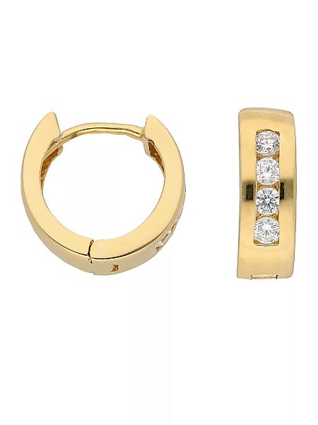 Adelia´s Paar Ohrhänger "333 Gold Ohrringe Creolen mit Zirkonia Ø 12 mm", m günstig online kaufen