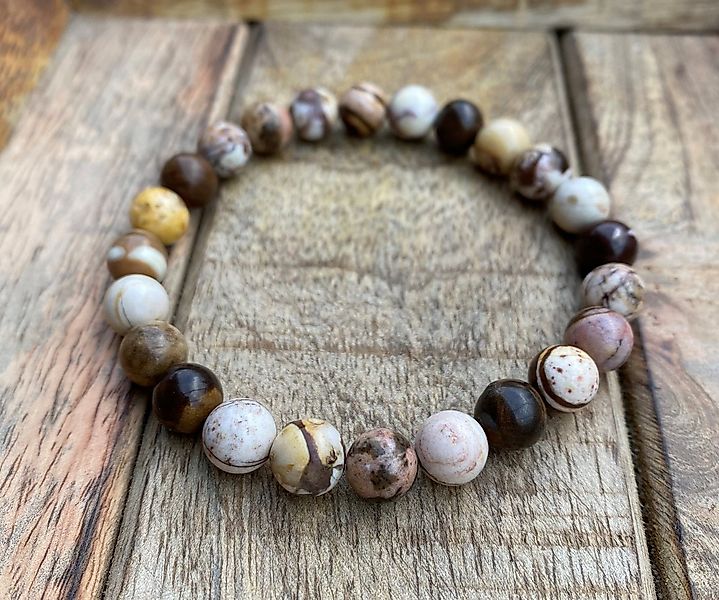 NAHLE Perlenarmband Naturstein Jaspis Armband (1-tlg), elastisches Band günstig online kaufen