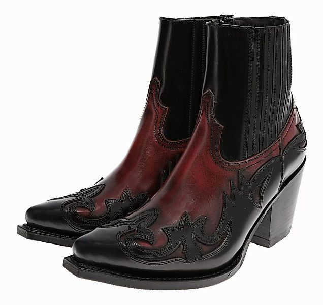 Sendra Boots 16598 Schwarz Rot Westernstiefelette günstig online kaufen