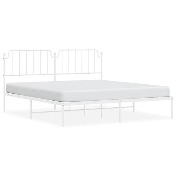 vidaXL Bettgestell mit Kopfteil Metall Weiß 180x200 cm 373940 günstig online kaufen