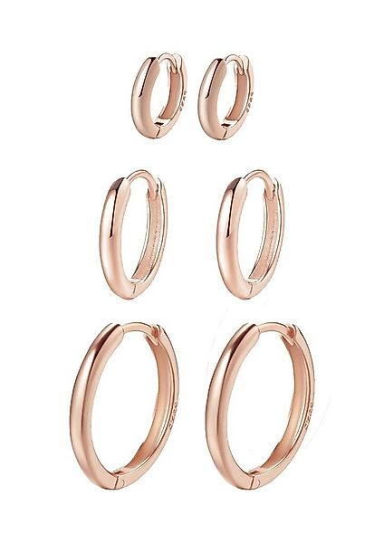 Hey Happiness Creolen-Set Layer Basic, Klein Mittel Groß Silber Ohrringe Se günstig online kaufen