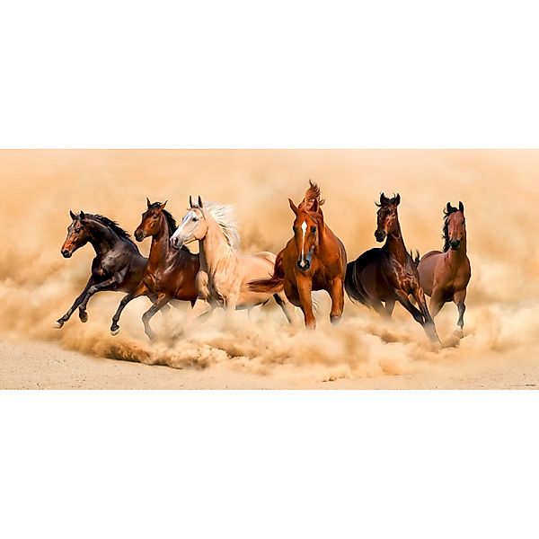 Sanders & Sanders Poster Pferde Beige und Braun 202 x 90 cm 600935 günstig online kaufen