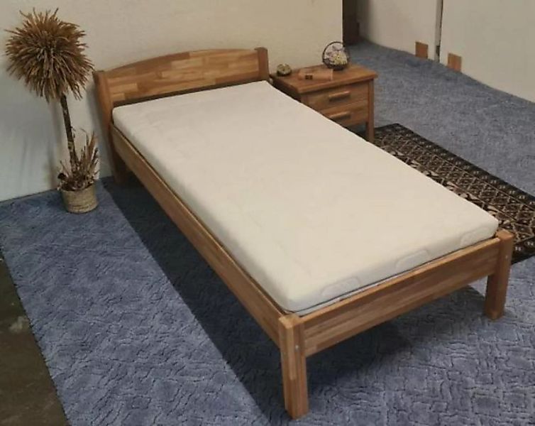 Natur24 Einzelbett Einzelbett Bett Otto Eiche Massiv geölt 100x200 cm mit H günstig online kaufen