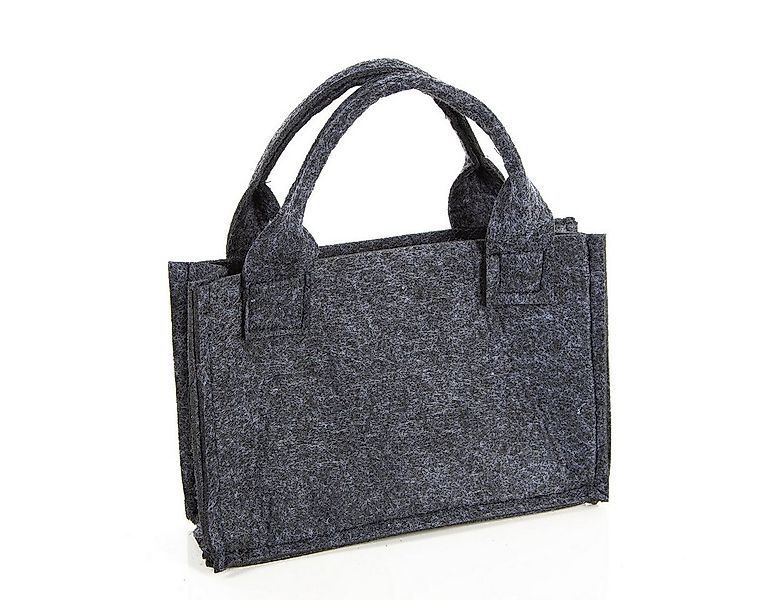Logbuch-Verlag Dekofigur Filztasche dunkelgrau rustikal mit Henkel 21 x 14 günstig online kaufen