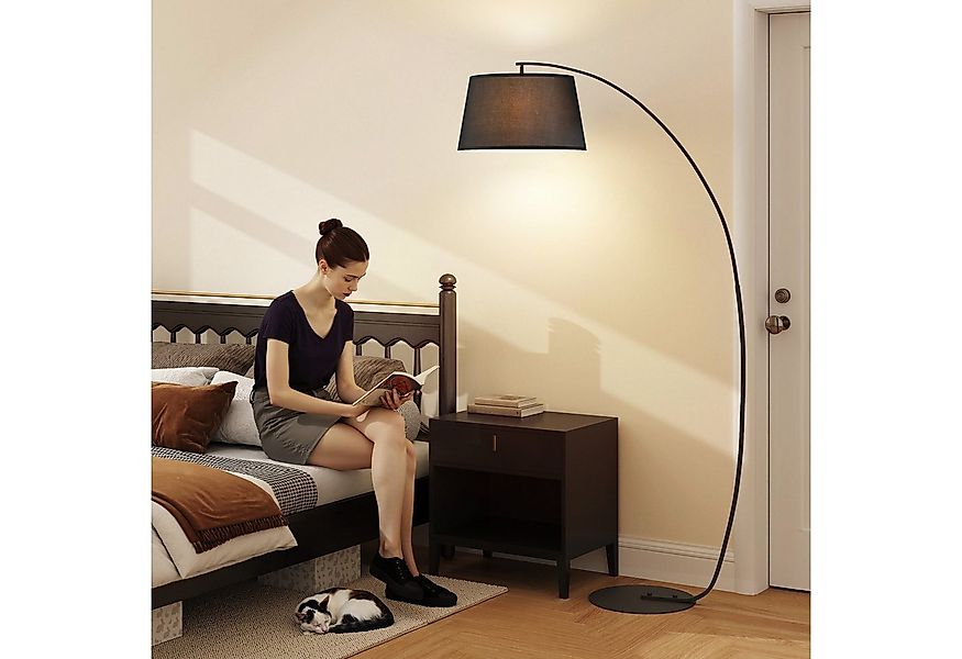 HOMCOM Stehlampe Wohnzimmer Stehleuchte mit Lampenschirm aus Stoff, Fußscha günstig online kaufen