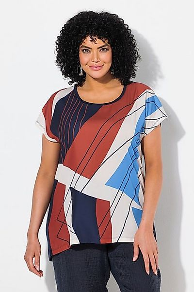 Ulla Popken T-Shirt T-Shirt grafischer Druck Oversized Rundhals günstig online kaufen