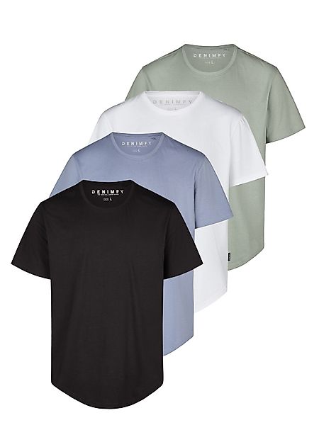 DENIMFY Tshirt Herren lang geschnitten Set 100% Baumwolle Regular Fit DFPac günstig online kaufen