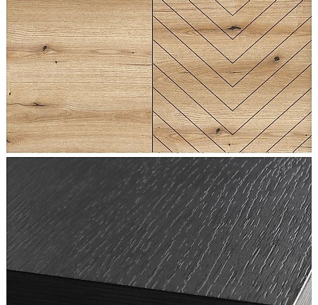 Lomadox Highboard DALE-160, Anrichte Kommode Wohnzimmer schwarz Eiche 104x1 günstig online kaufen