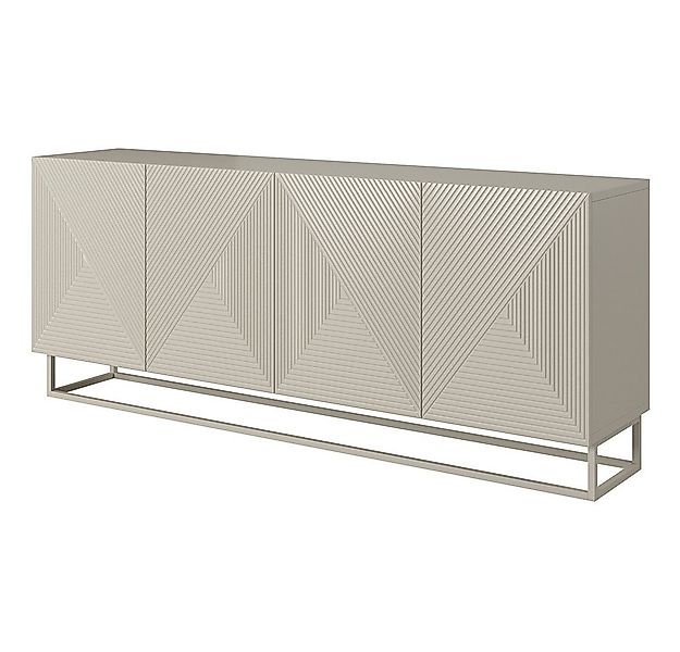 Lomadox Sideboard ADARE-141, 200 cm breit, kaschmir mit gerillter Front, Me günstig online kaufen