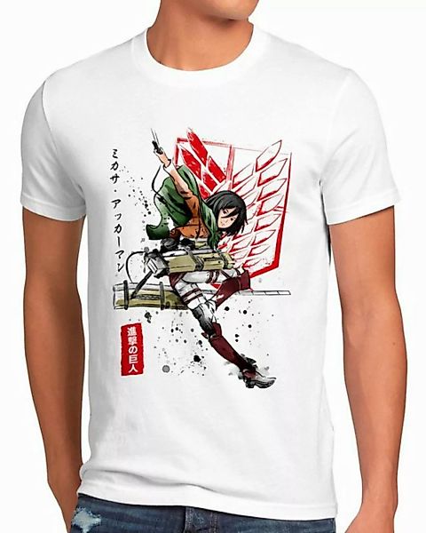 style3 T-Shirt Mikasa Soldier attack on titan anime japan manga aot cosplay günstig online kaufen